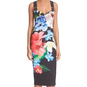 TED BAKER LONDON Alexie Floral Print Midi Dress